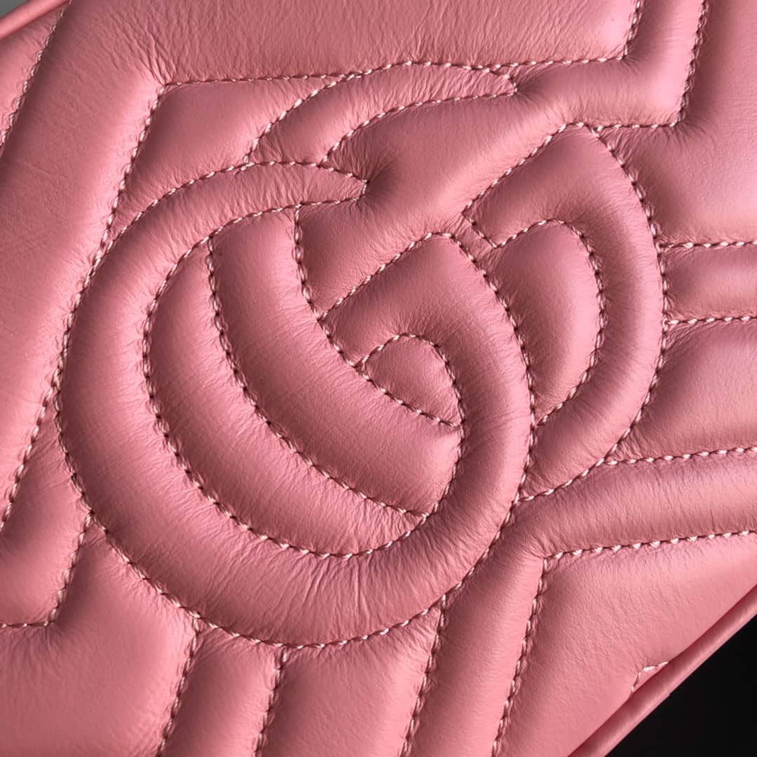 Gvc*1 Handbag Dupes GG Marmont Small Shoulder Handbag Camera Bag Replica Pink 447632