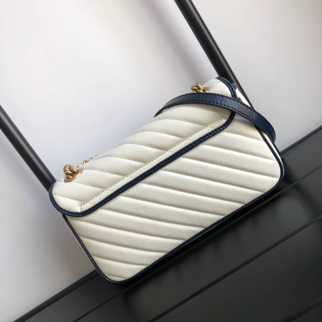 Gvc*1 GG Marmont Matelasse Shoulder Bag Replica White 443497