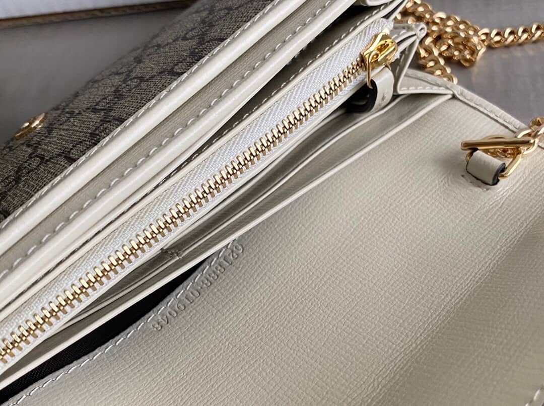 Gvc*1 Horsebit Bag Dupe 1955 Zip Around Wallet With Chain Replica White 621888