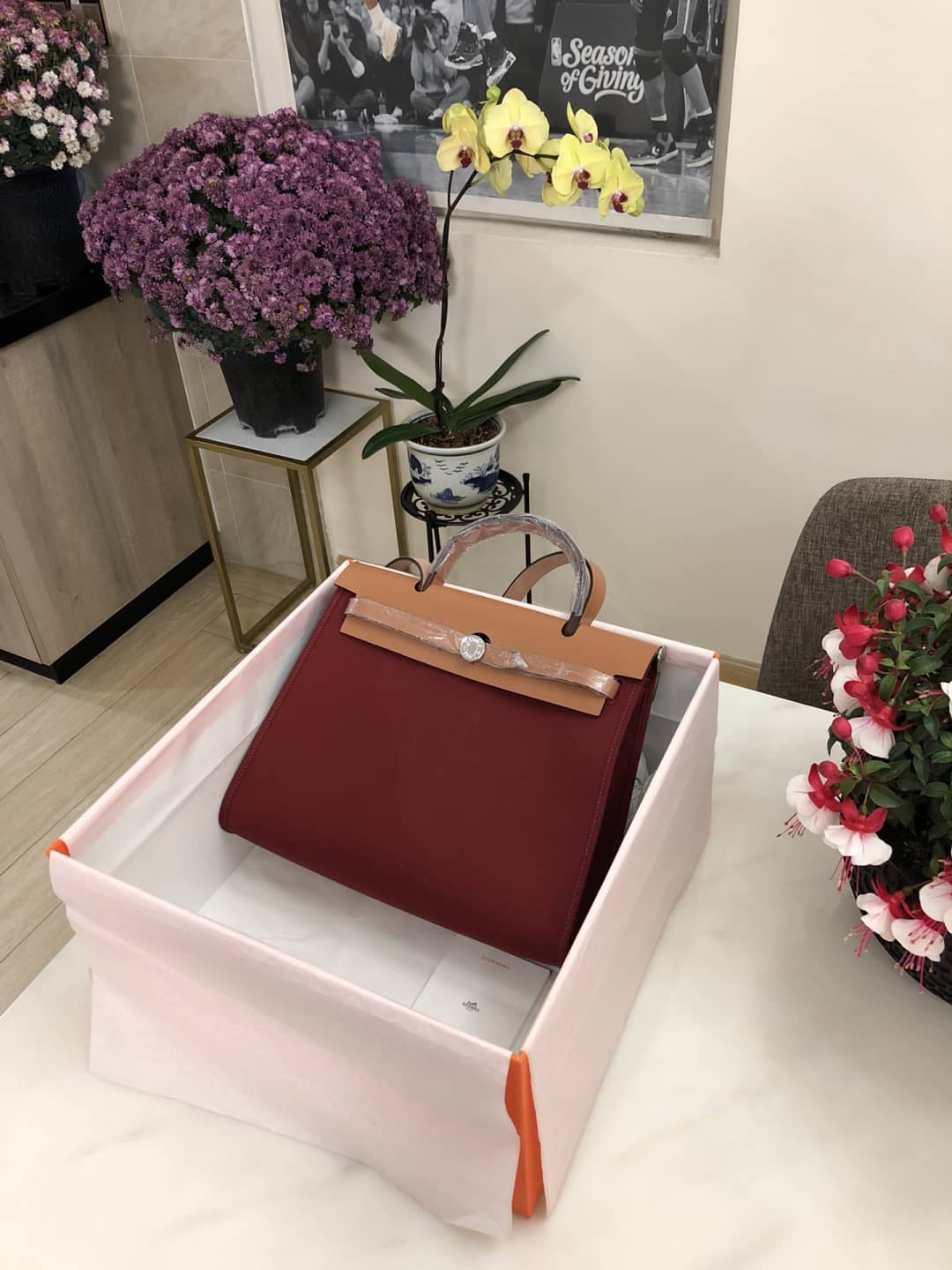 H**me5 Bag Replica 31 Canvas Leather HerBag