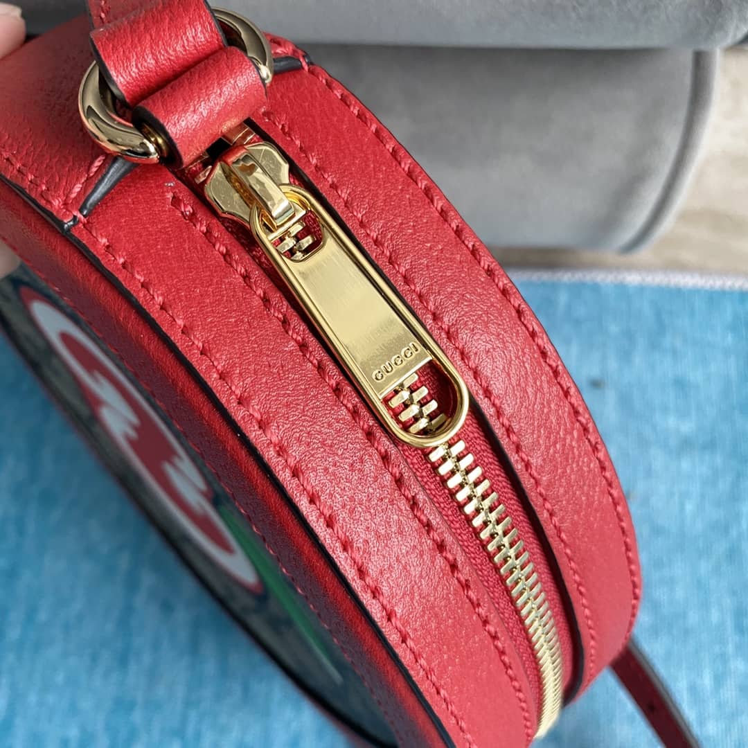 Gvc*1 Ophidia Mini Round Shoulder Bag Replica Red 550618