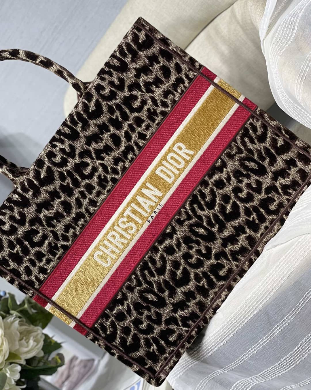 Chr1st1an D10r CD Book Embroidery Replica Tote