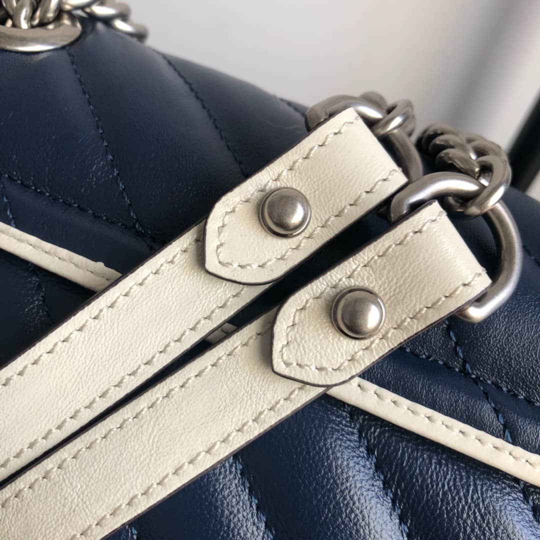 Gvc*1 GG Marmont Mini Matelasse Shoulder Bag Replica Blue 446744