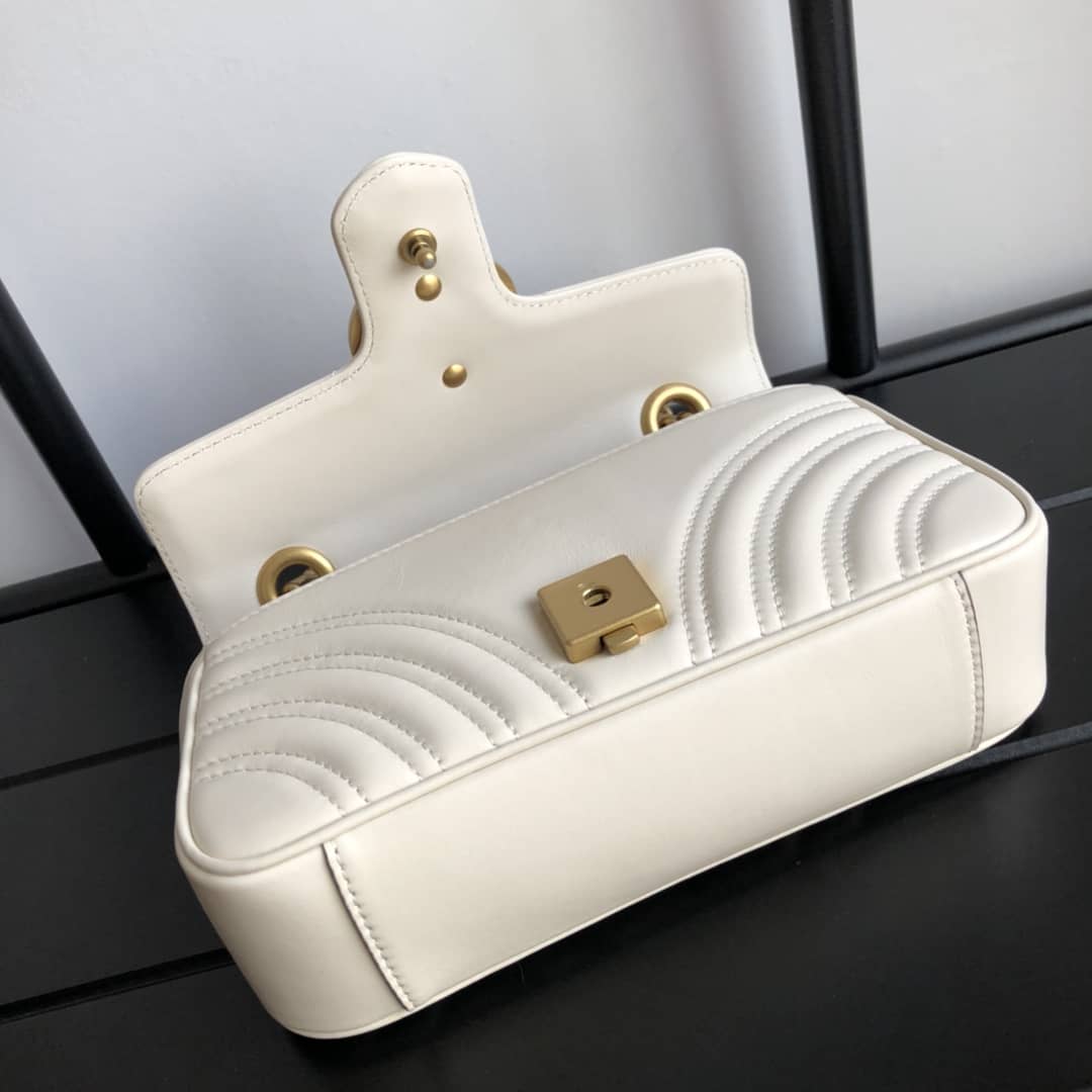 Gvc*1 GG Marmont Mini Matelasse Shoulder Bag Replica White 446744
