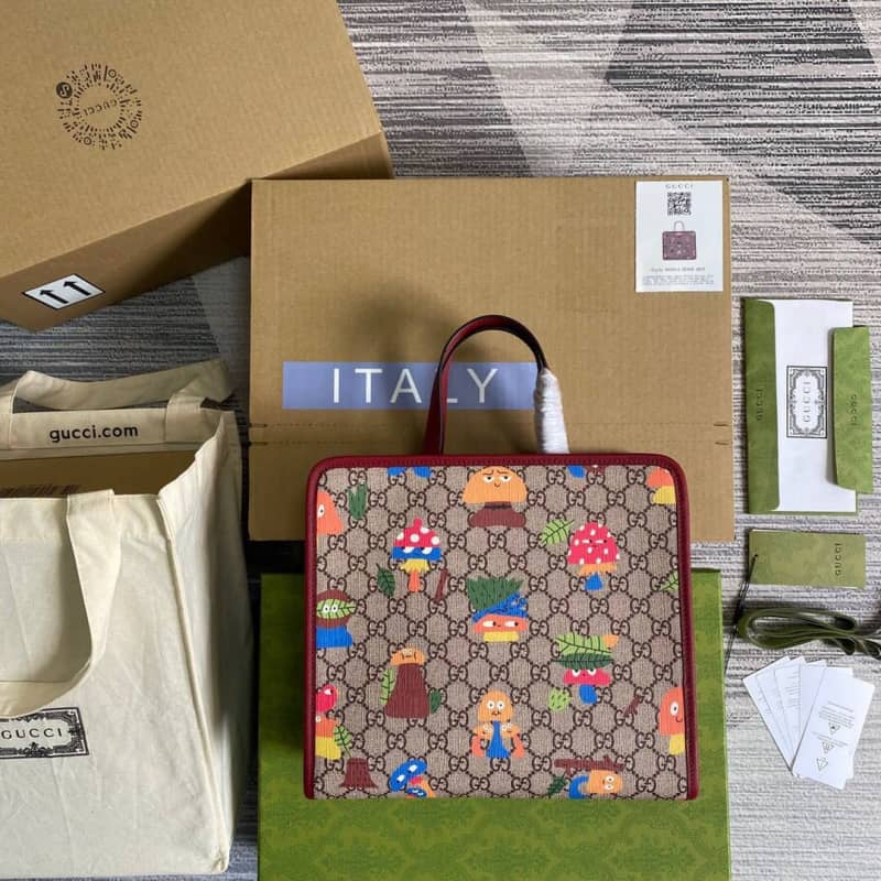 Gvc*1 GG Svp*me Kids Girl Tote Replica Red 605614