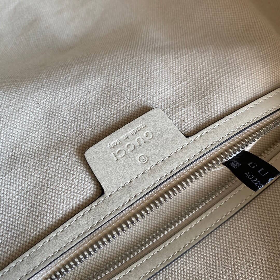 Gvc*1 GG Embossed Perforated Leather Duffle Bag Replica White 625768