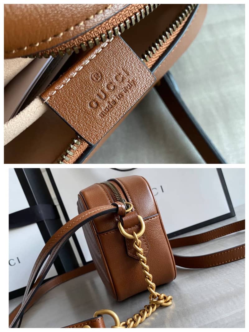 Gvc*1 GG Marmont Matelassé Mini Bag Replica Brown 448065