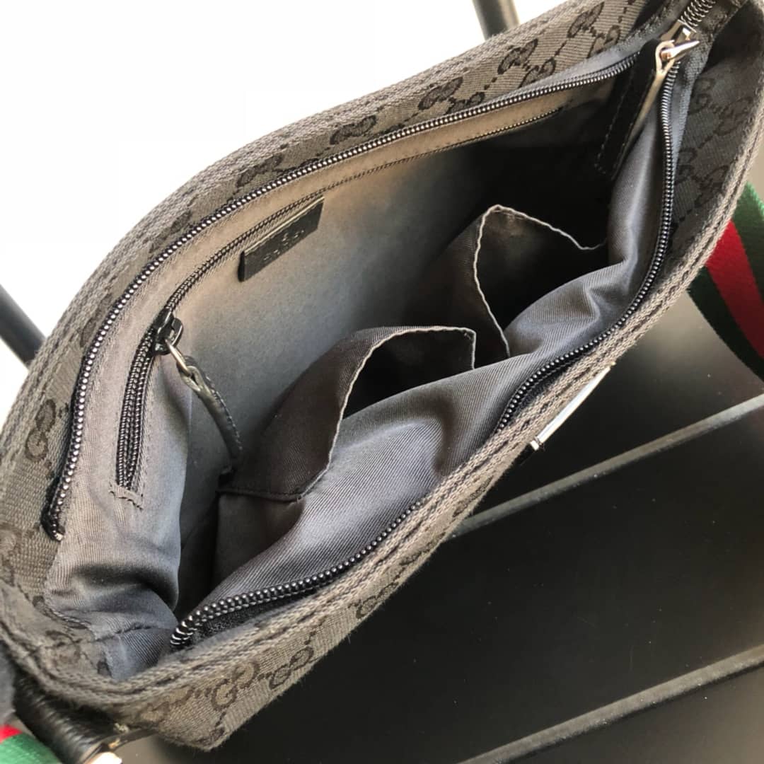 Gvc*1 GG Canvas Shoulder Bag Replica Black 189749