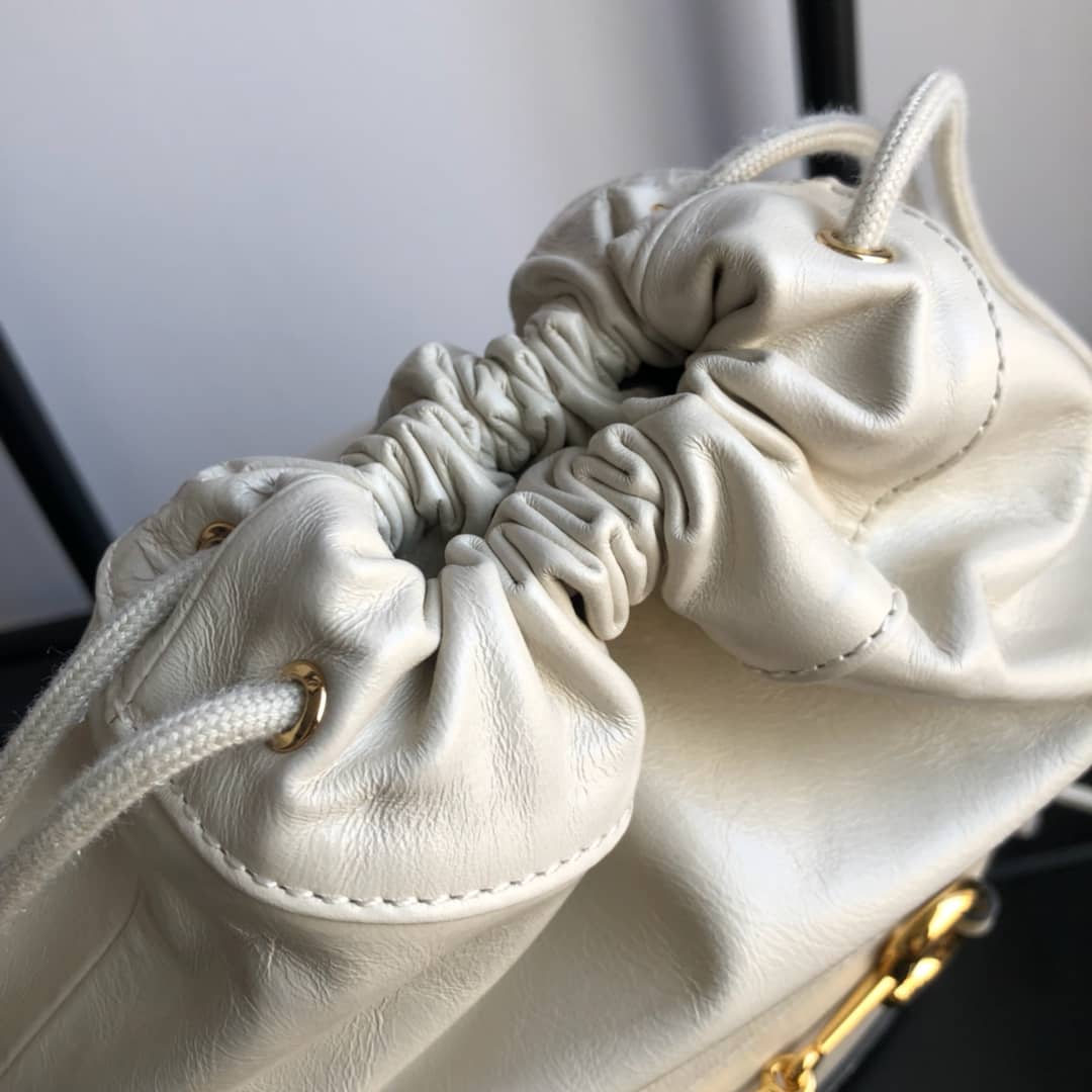 Gvc*1 1955 Horsebit Shoulder Bucket Bag Replica White 602118