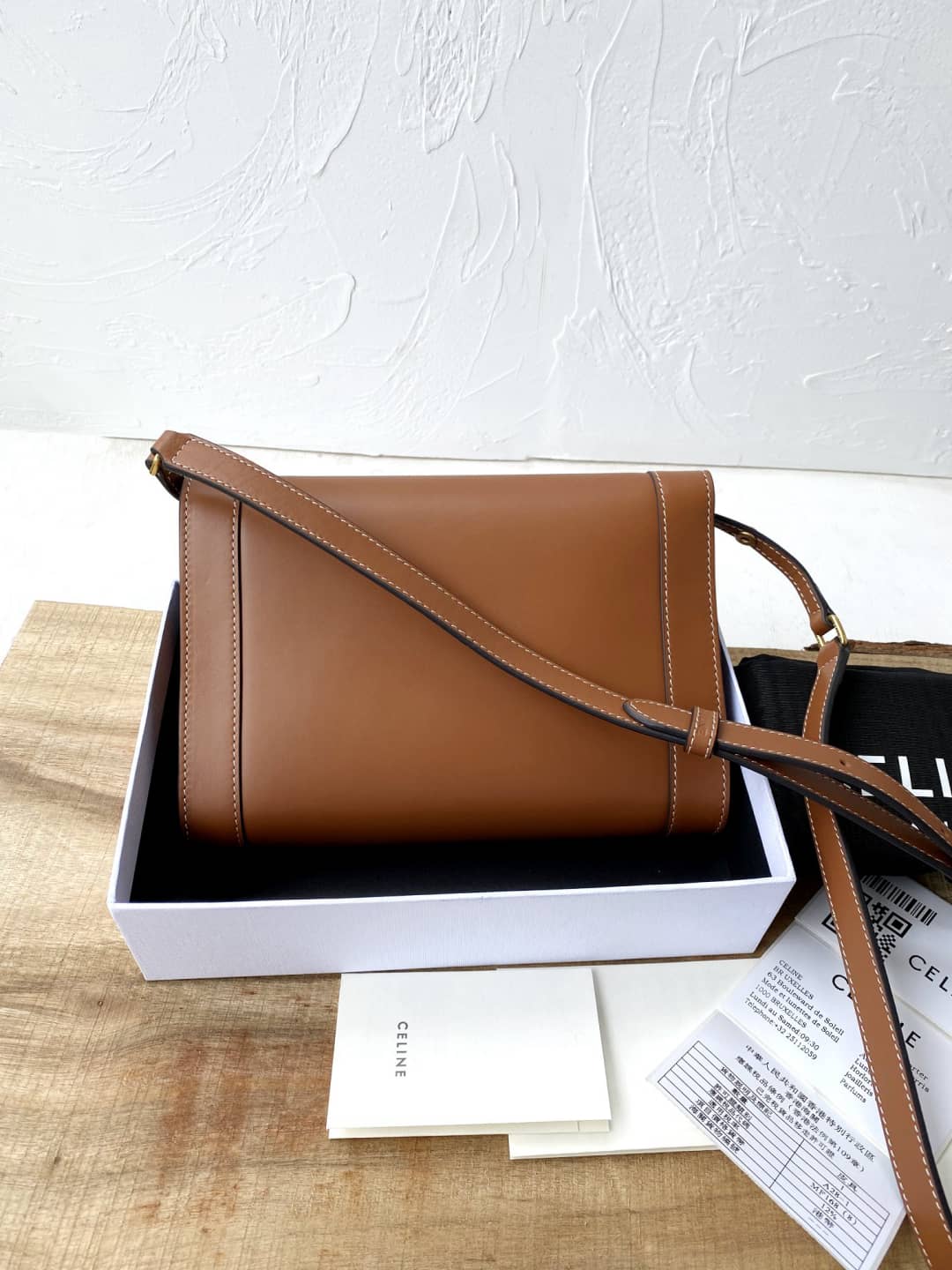 Ce1i*e Triomphe Bag Dupe Calf Leather Shoulder Strap Triomphe Replica Bag