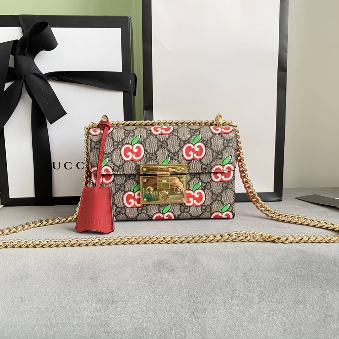 Gvc*1 Padlock Small GG Chain Shoulder Bag Replica Red 409487