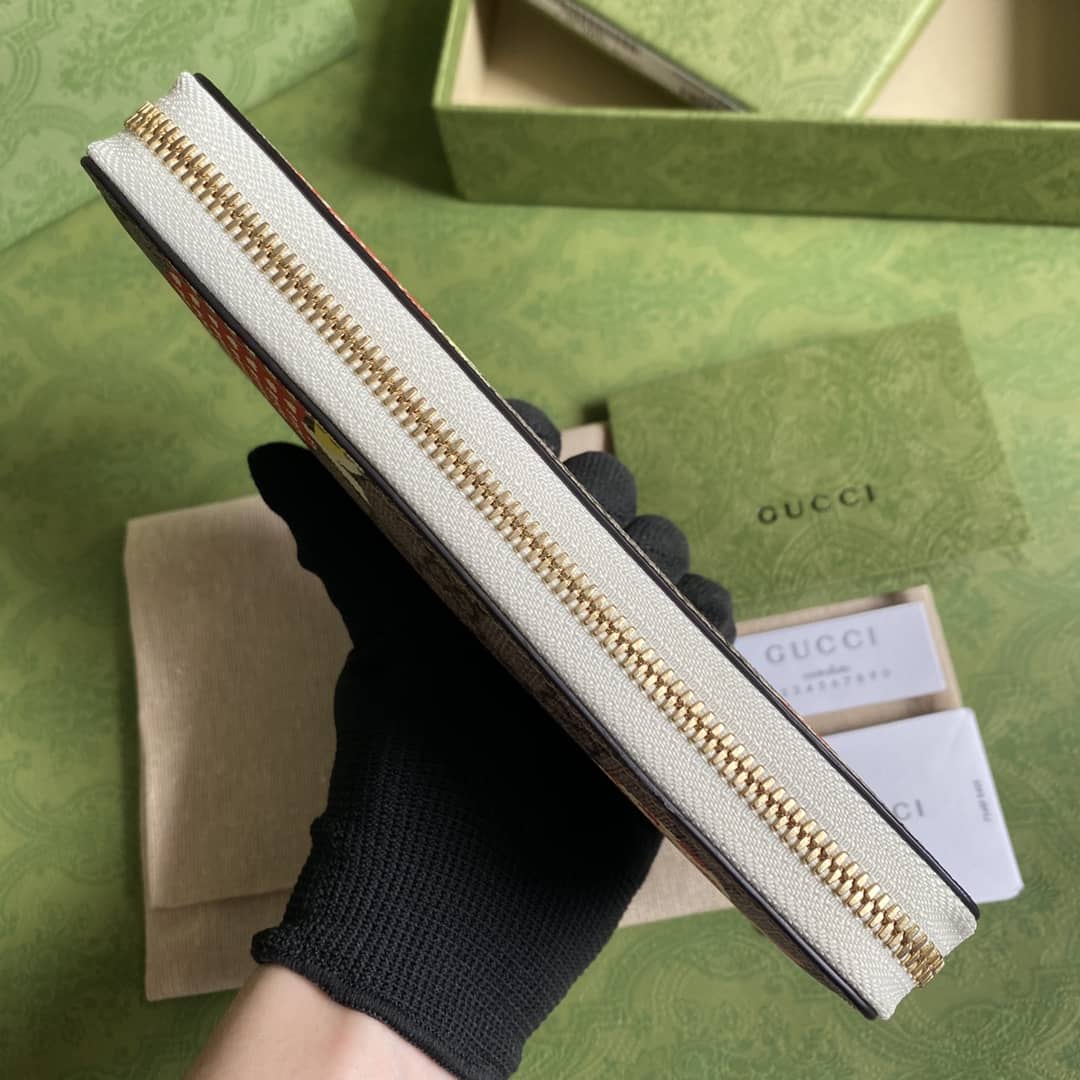 Gvc*1 GG Apple Print Zip Around Long Wallet Replica 663924