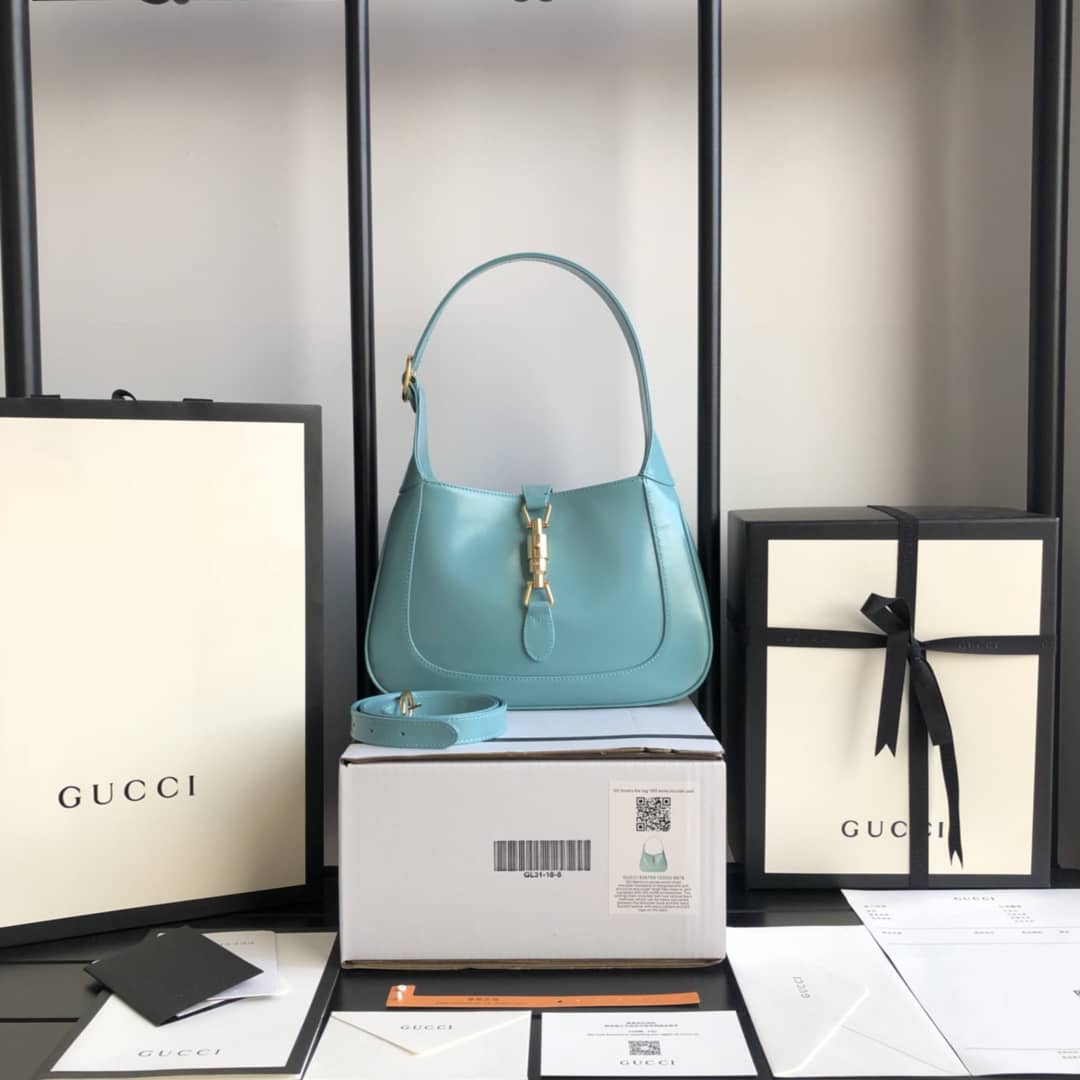 Gvc*1 GG Jackie 1961 Small Hobo Shoulder Bag Replica Blue 636709