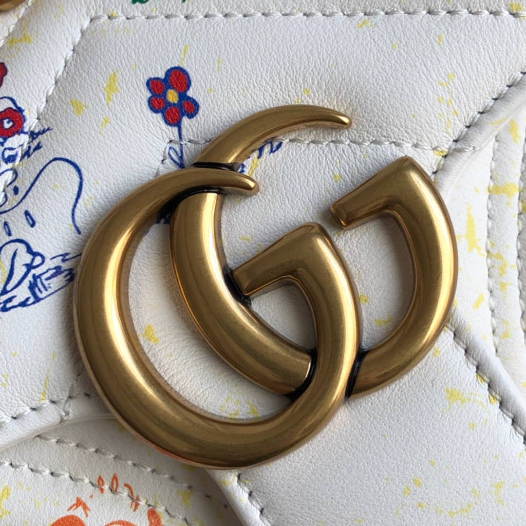 Gvc*1 GG Marmont Mini Matelasse Shoulder Bag Replica White 446744