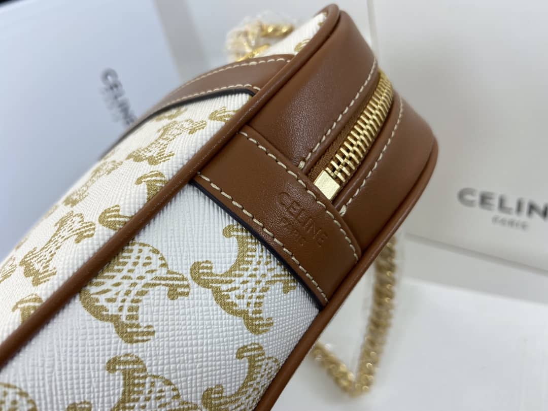 Ce1i*e Bag Dupe Triomphe Canvas Calfskin Small Patapans Bag