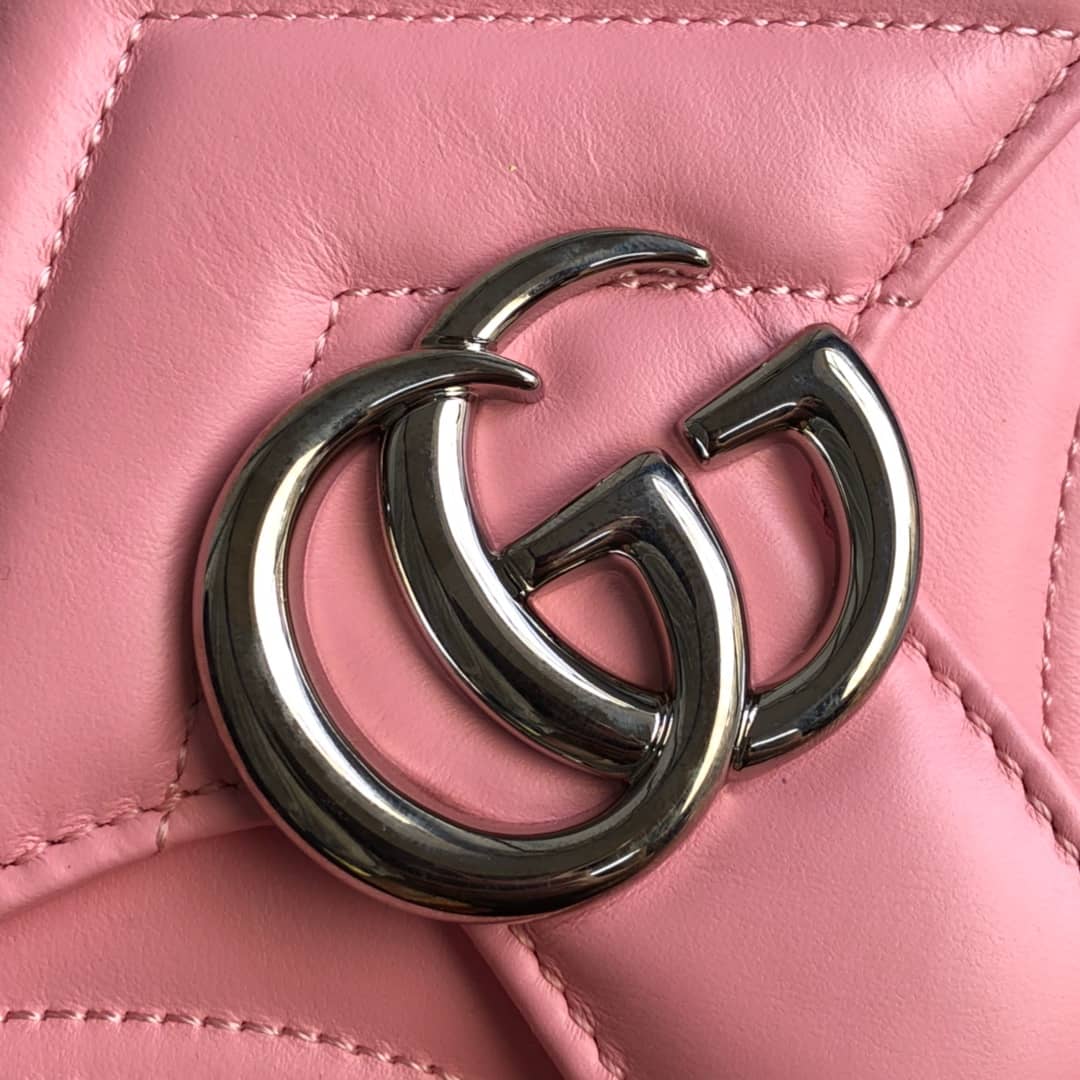 Gvc*1 GG Marmont Mini Leather Top Handle Bag Replica Pink 547260