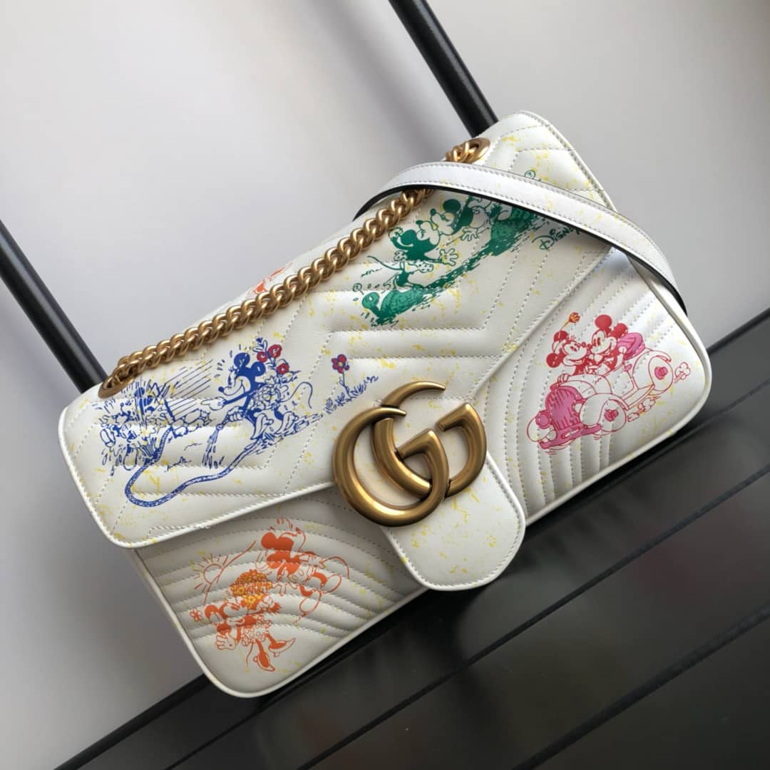 Gvc*1 GG Marmont Matelasse Shoulder Bag Replica White 443497