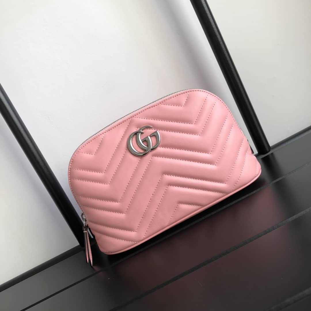 Gvc*1 GG Marmont Quilted Vanity Bag Replica Pink 625690