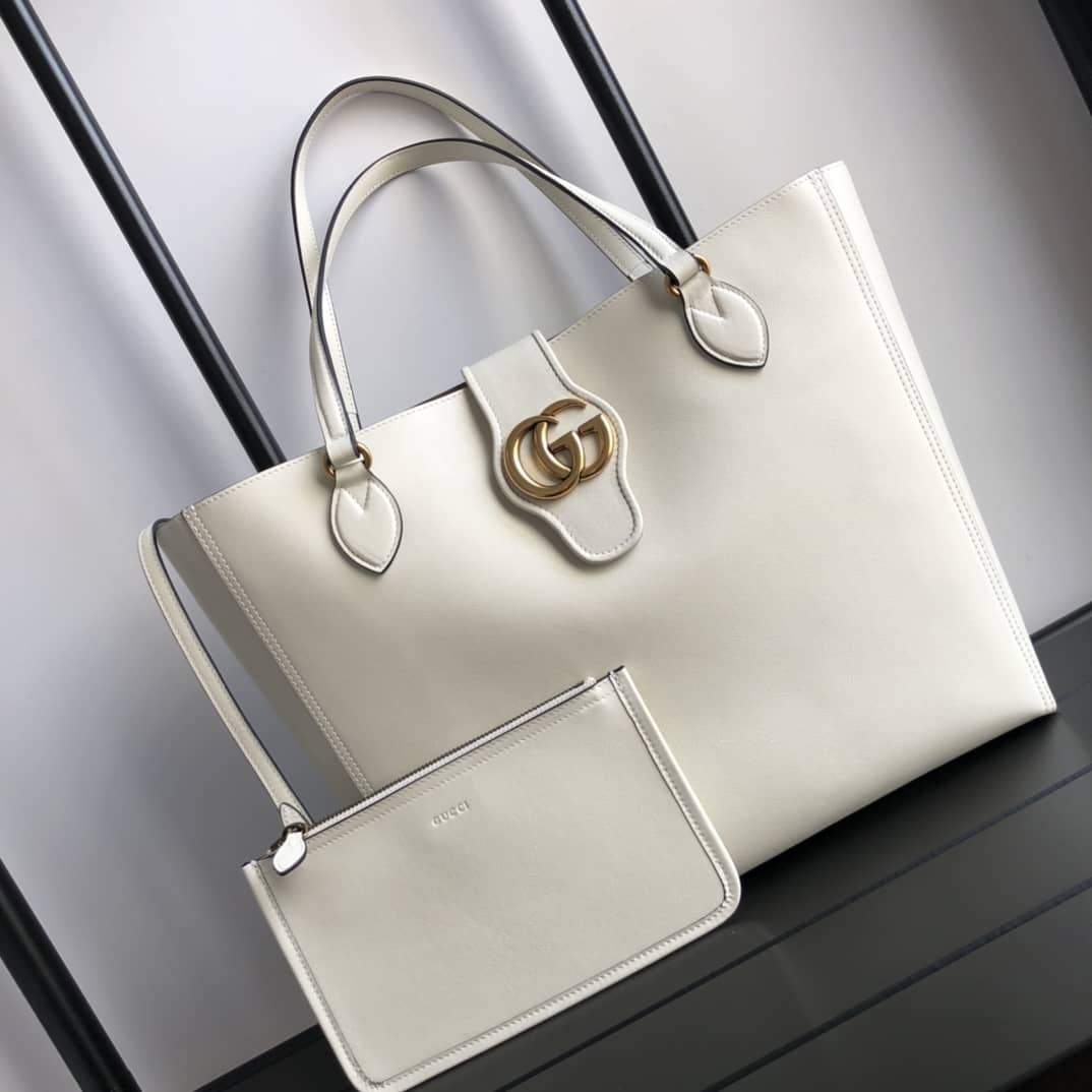 Gvc*1 Medium With Double G Tote Replica White 649577