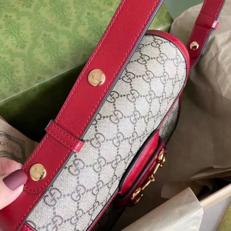 Gvc*1 Horsebit 1955 Shoulder Bag Replica Red 602204