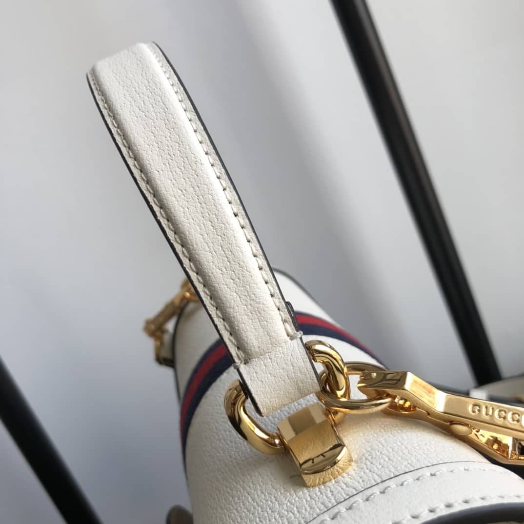 Gvc*1 Ophidia Small Top Handle Bag Replica White 651055