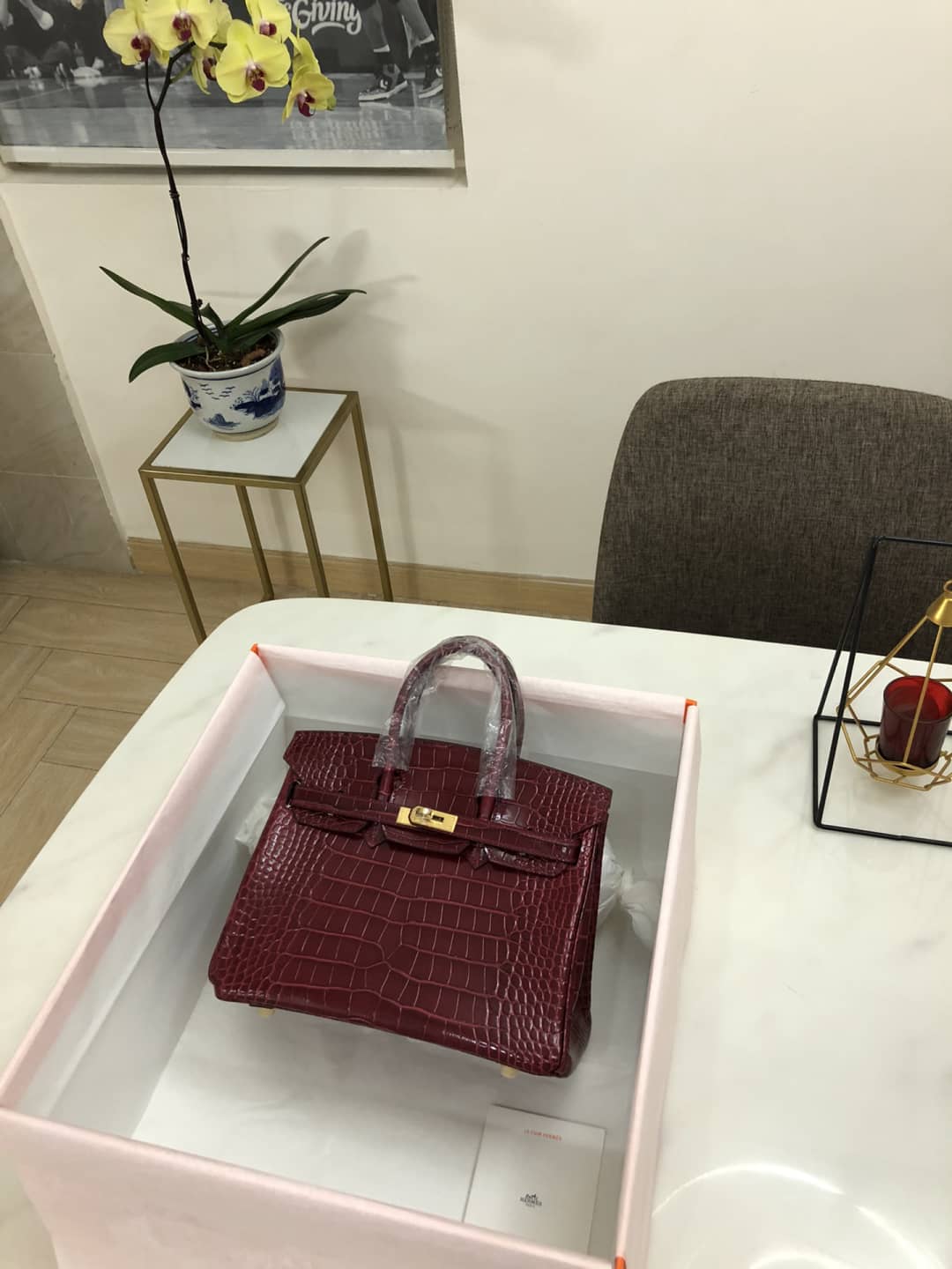 Best Replica H**me5 Birkin 25CM Crocodile Shiny Replica Bag(ColaReps)