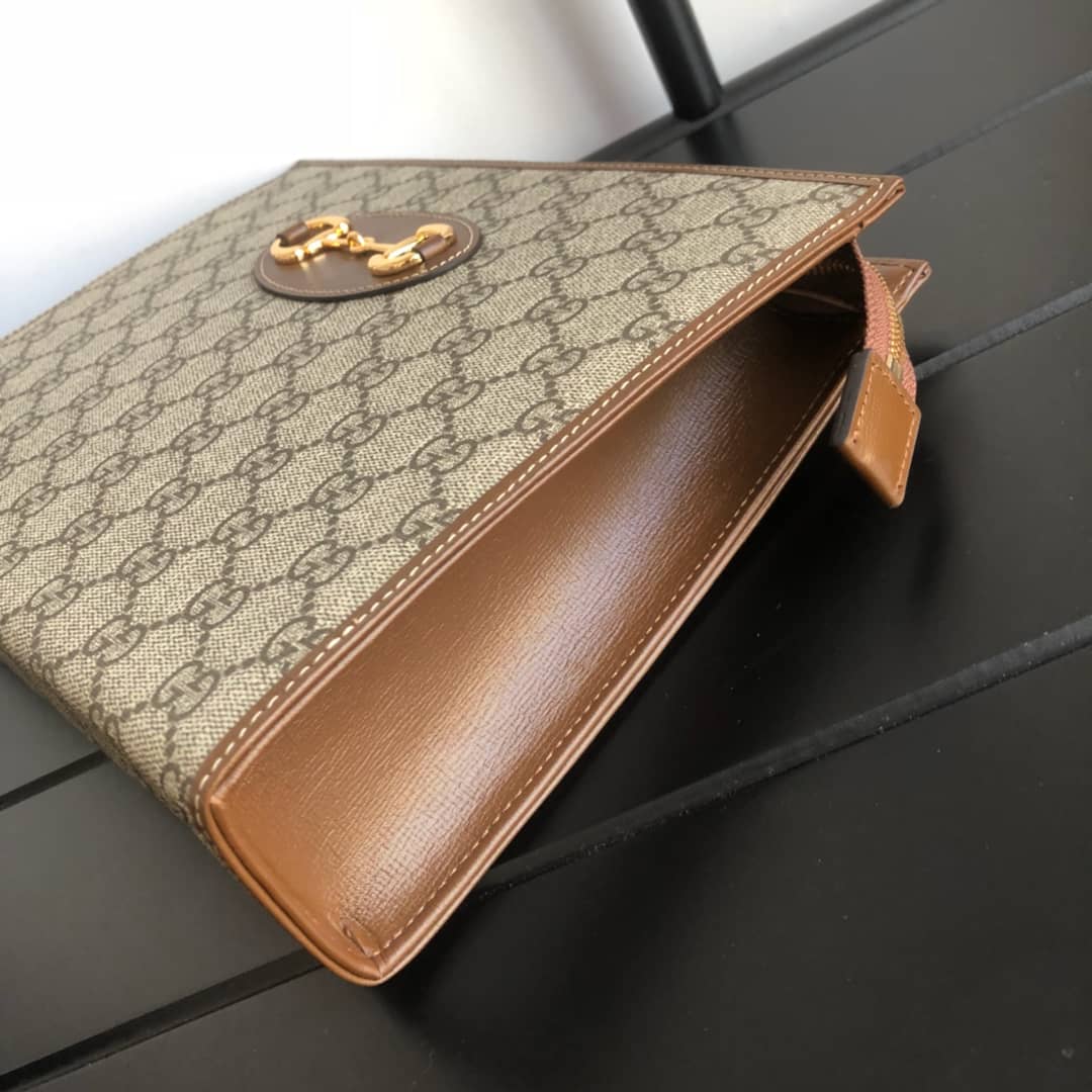 Gvc*1 1955 Horsebit Pouch Replica Brown 621890