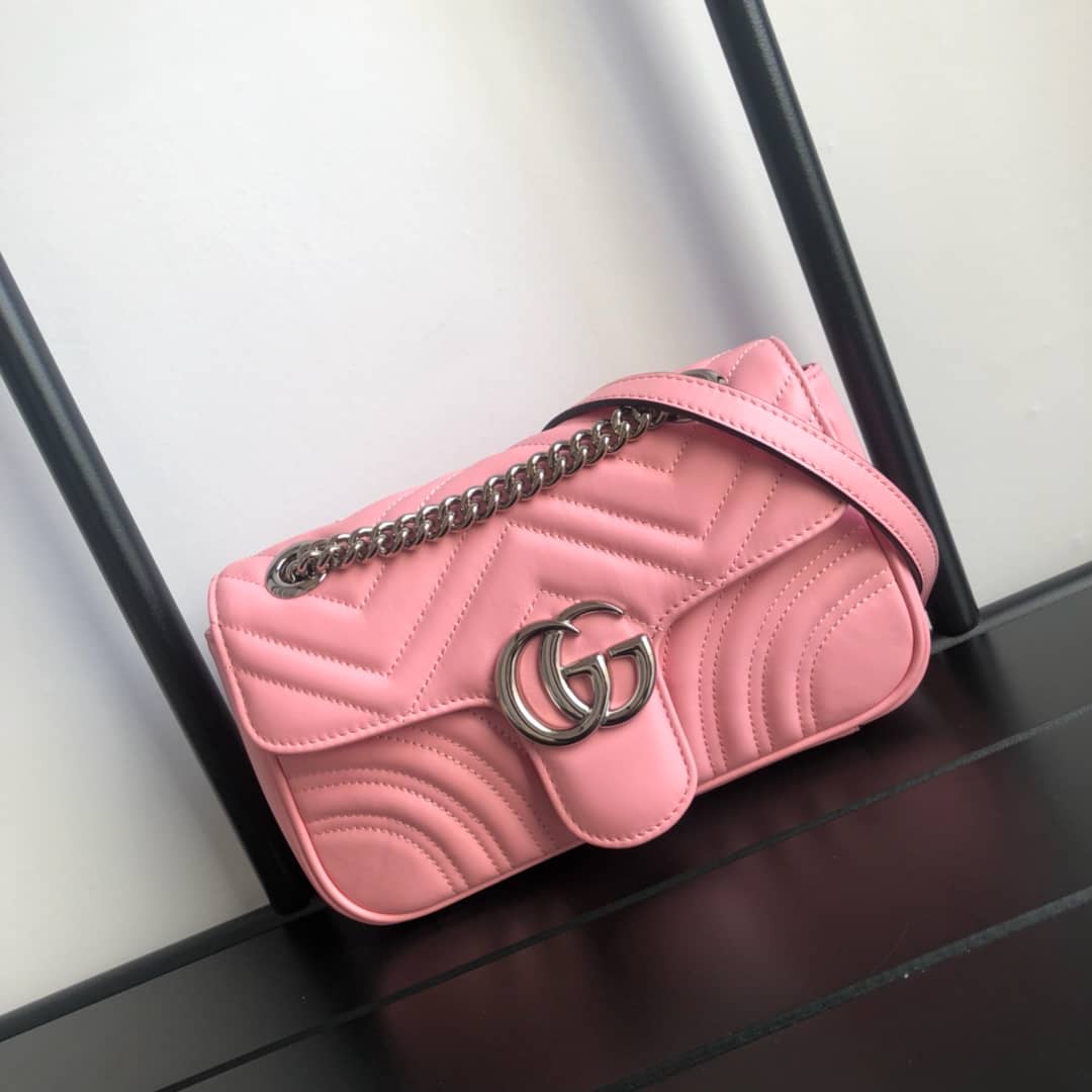 Gvc*1 GG Marmont Mini Matelasse Shoulder Bag Replica Pink 446744