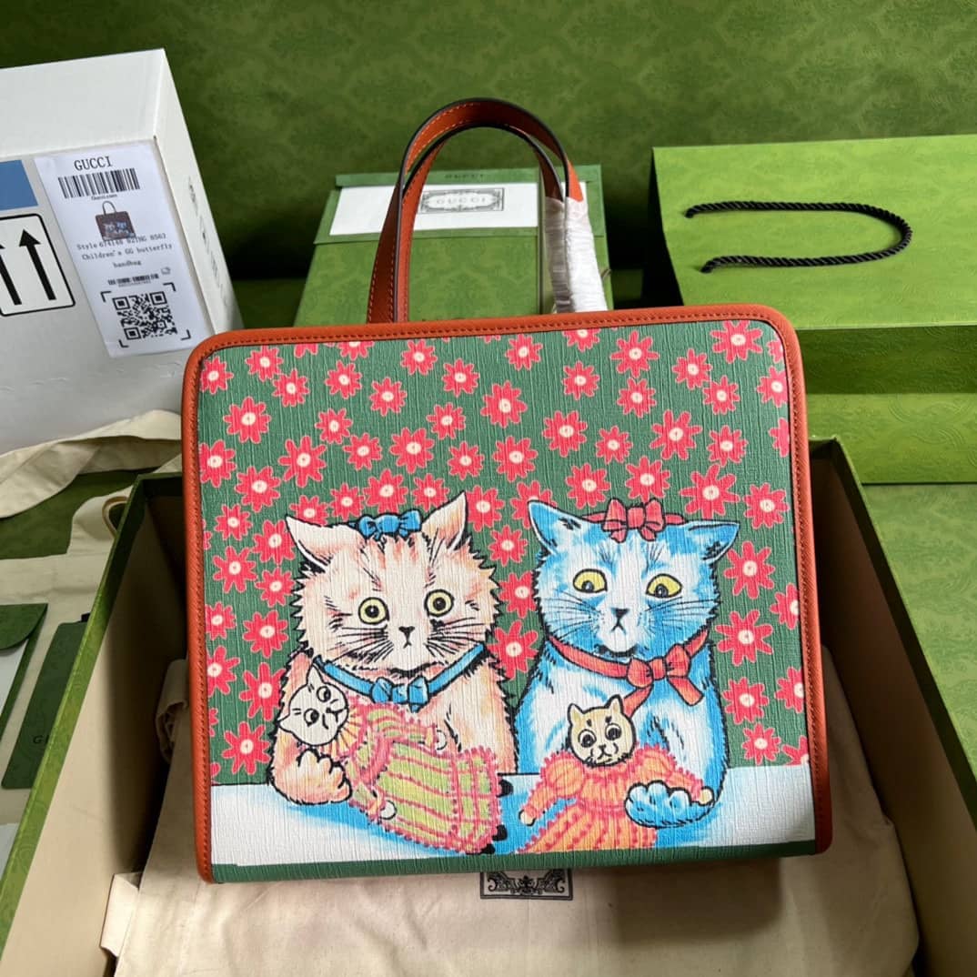 Gvc*1 Children Cat Print 605614 Replica Tote Bag