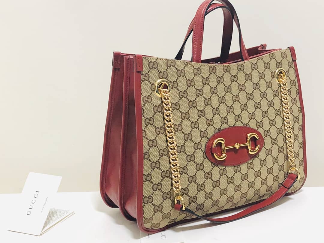 Gvc*1 Horsebit 1955 Leather Tote Replica Red 621144