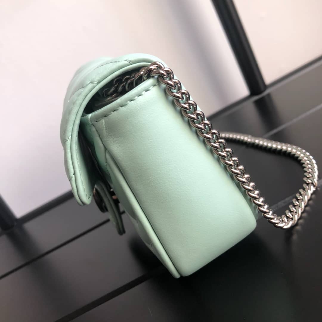 Gvc*1 GG Marmont Matelasse Leather Mini Shoulder Bag Replica Green 476433