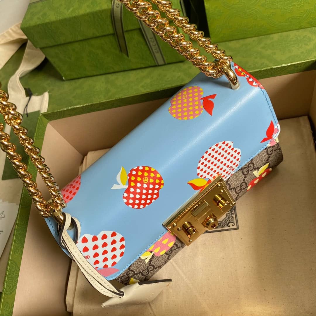 Gvc*1 Padlock Small GG Chain Shoulder Bag Replica Blue 409487