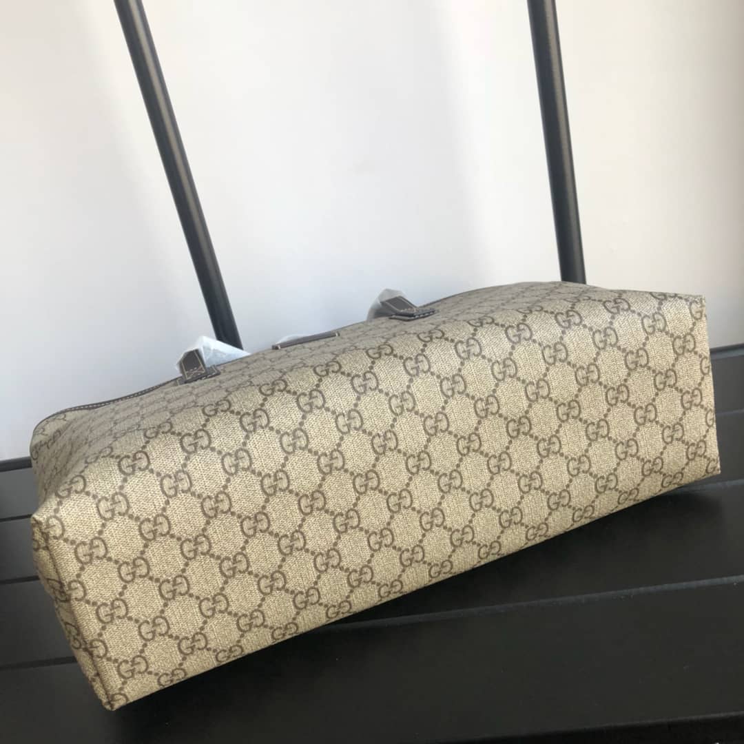 Gvc*1 GG Plus Large Zip Top PVC Replica Tote Gray Black  211137