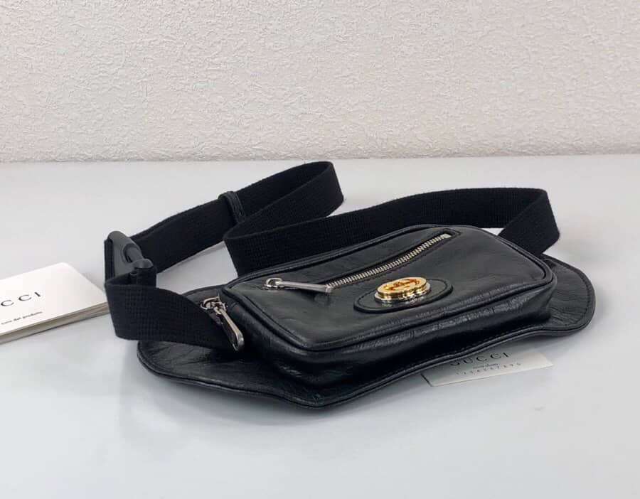 Gvc*1 Soft Leather Belt Bag Replica Black 575857