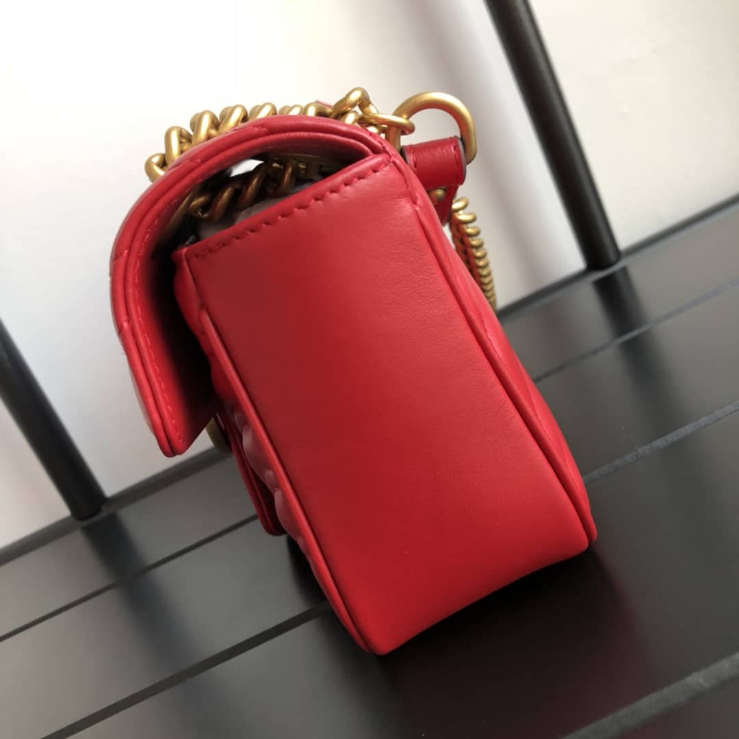 Gvc*1 GG Marmont Mini Matelasse Shoulder Bag Replica Red 446744