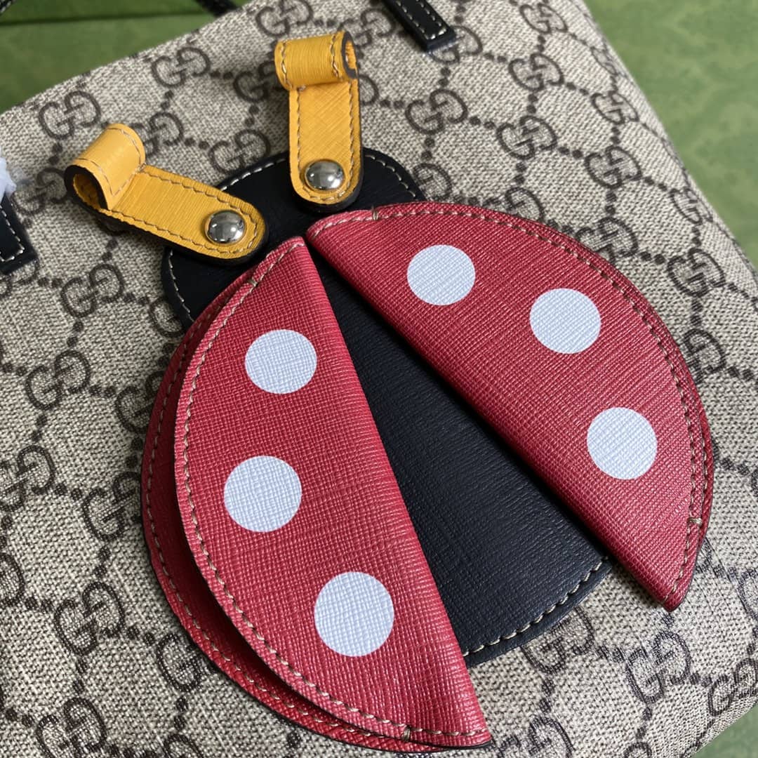 Gvc*1 GG Svp*me Children Ladybug Canvas Tote Replica 666288