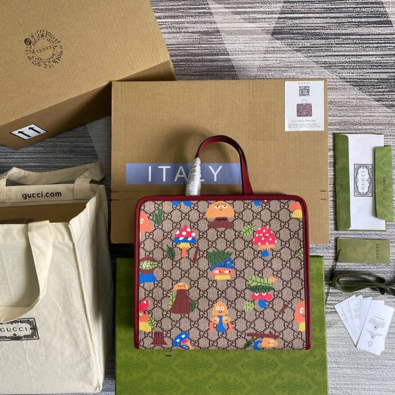 Gvc*1 GG Svp*me Kids Girl Tote Replica Red 605614