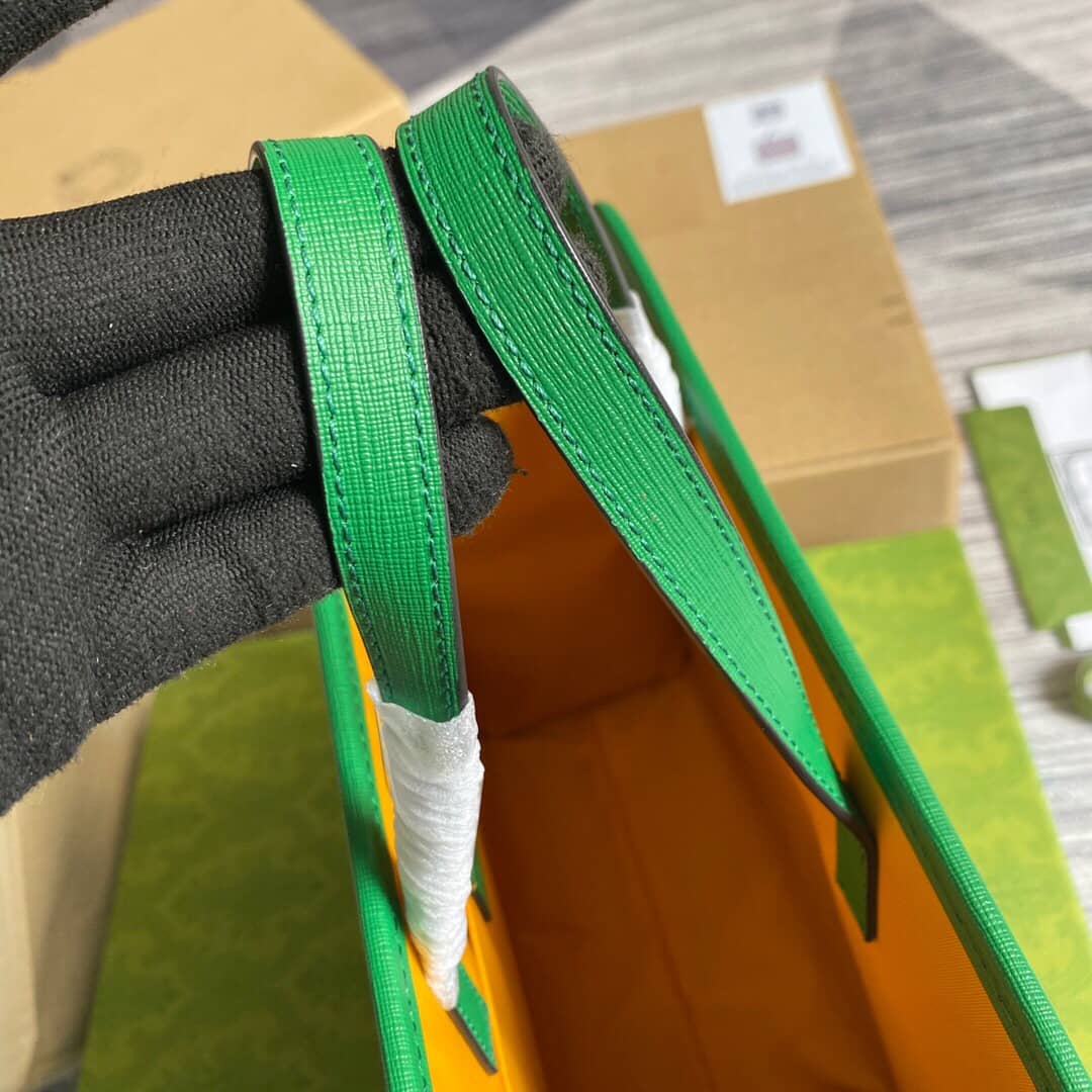 Gvc*1 GG Svp*me Kids Girl Tote Replica Green 605614