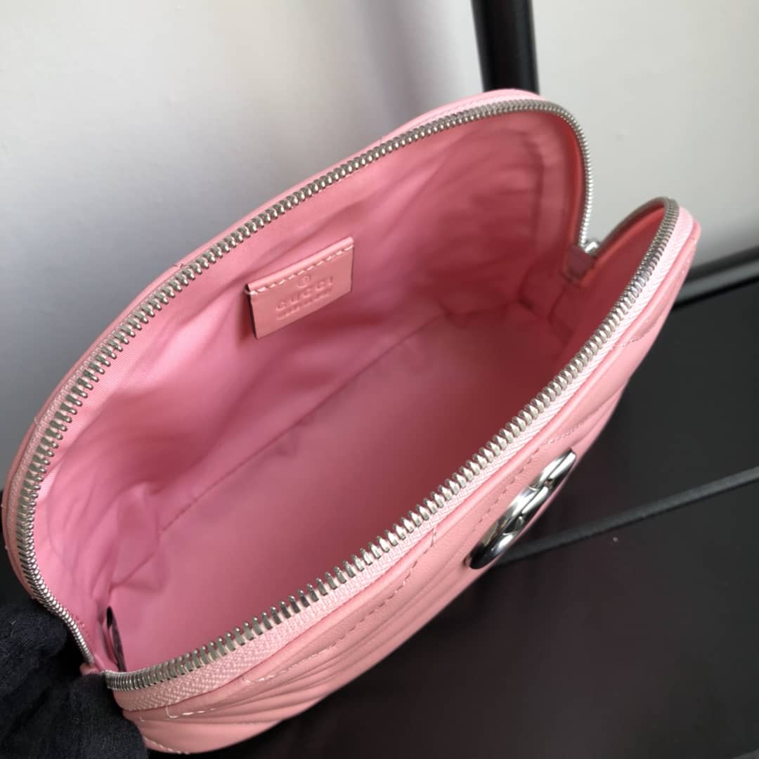 Gvc*1 GG Marmont Quilted Vanity Bag Replica Pink 625690