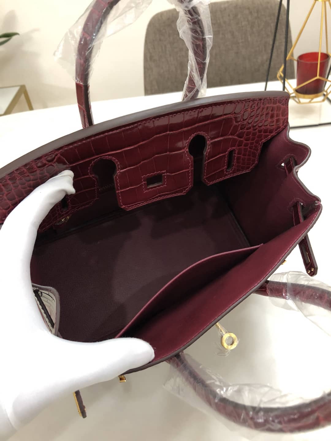 Best Replica H**me5 Birkin 25CM Crocodile Shiny Replica Bag(ColaReps)