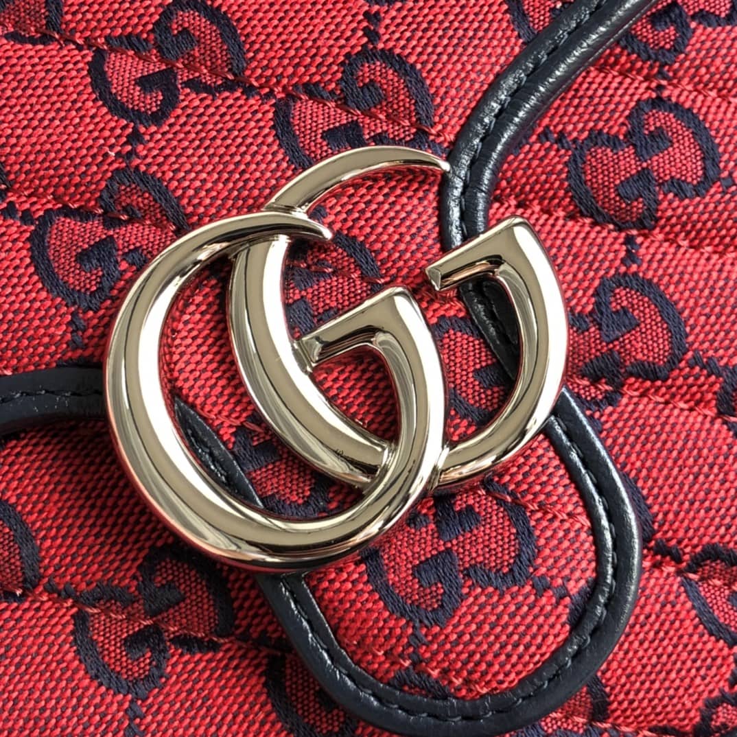 Gvc*1 GG Marmont Mini Top Handle Bag Replica Red 583571