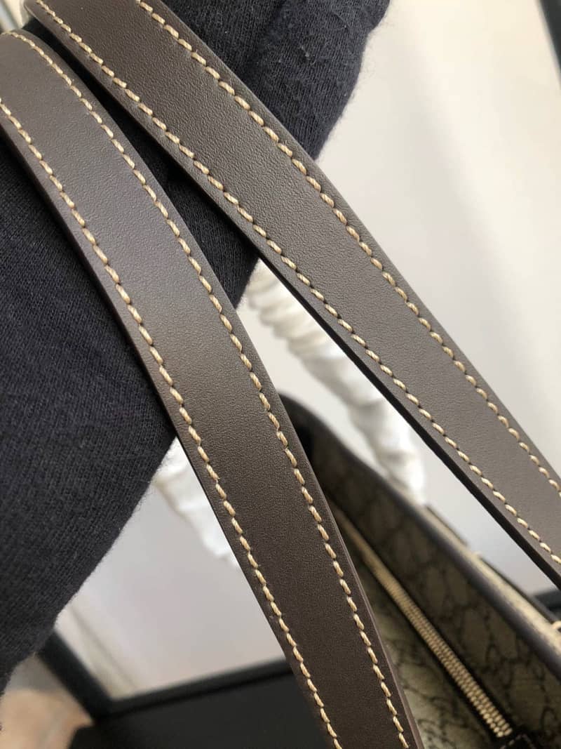 Gvc*1 GG Plus Large Zip Top PVC Replica Tote Gray Black  211137