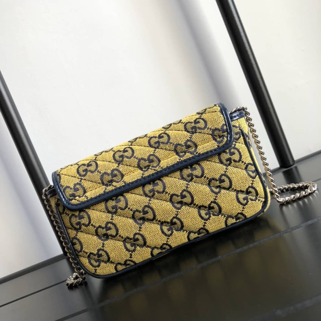 Gvc*1 GG Marmont Matelasse Leather Mini Shoulder Bag Replica Yellow 476433