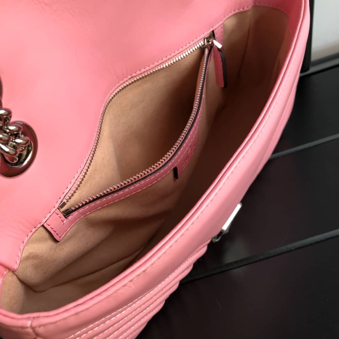 Gvc*1 GG Marmont Matelasse Shoulder Bag Replica Pink 443497