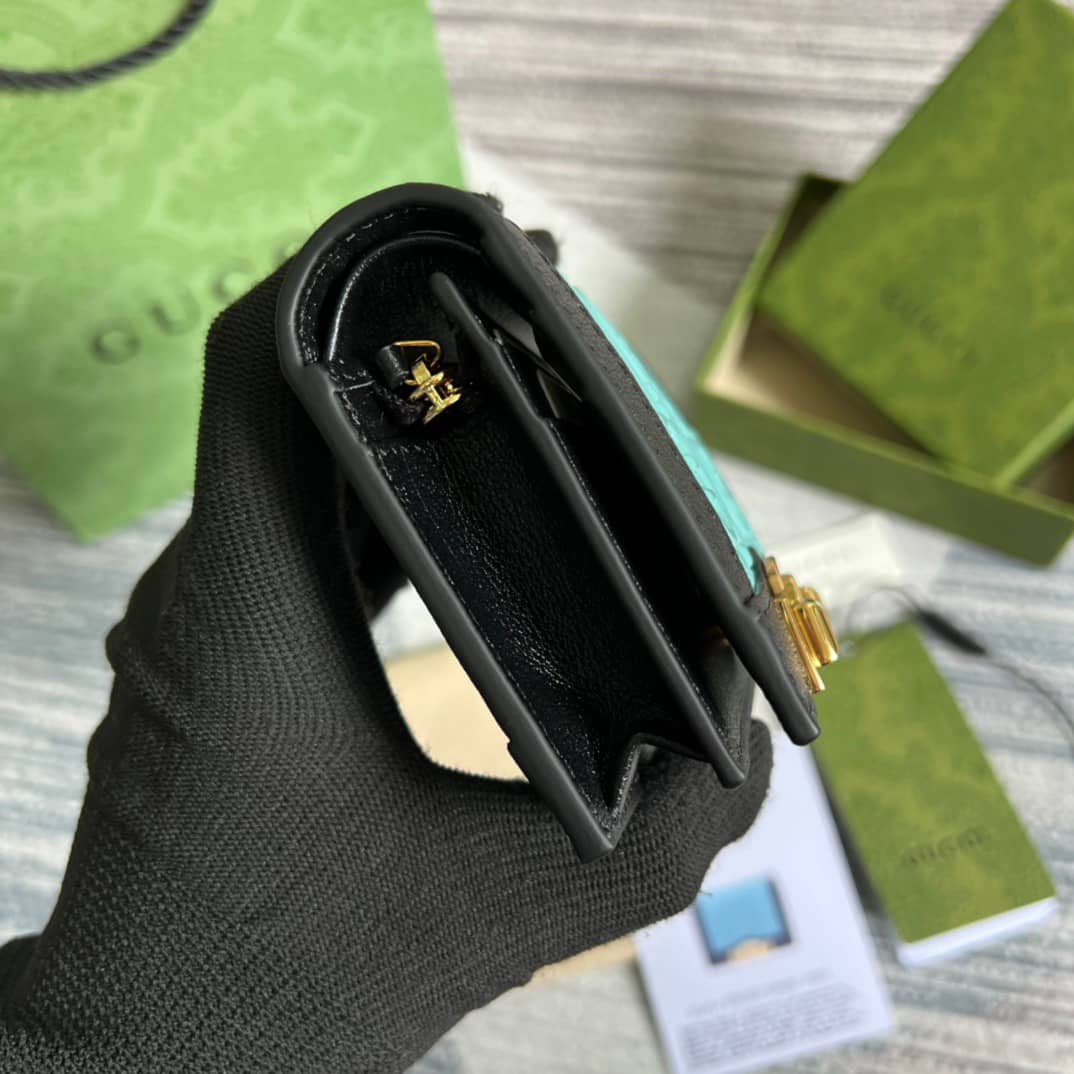 Gvc*1 GG Card Case Blue 676150 Replica Wallet