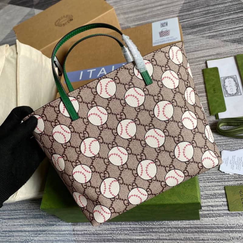 Gvc*1 Children GG Svp*me Canvas Replica Tote Brown 410812