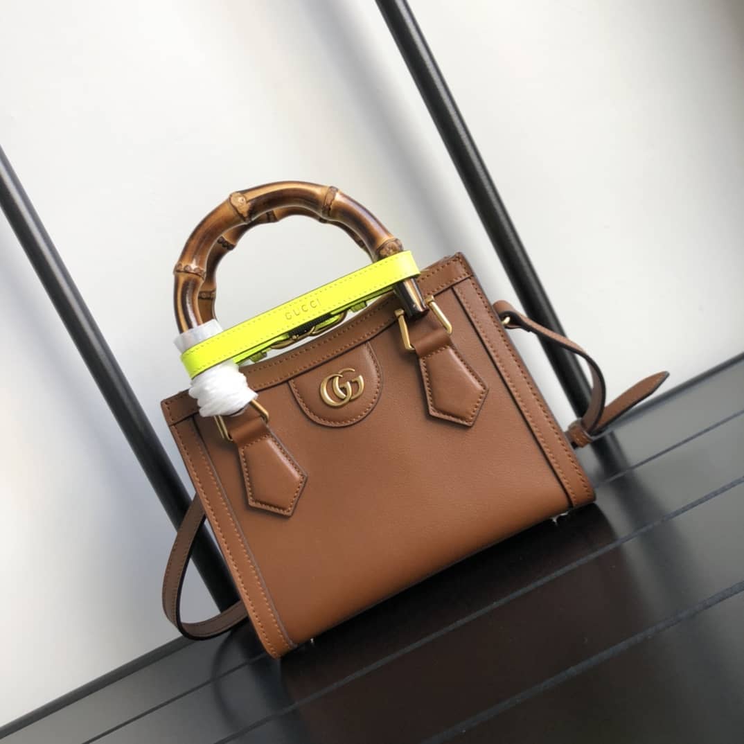 Gvc*1 Diana Mini Bamboo Tote Bag Replica Brown 655661