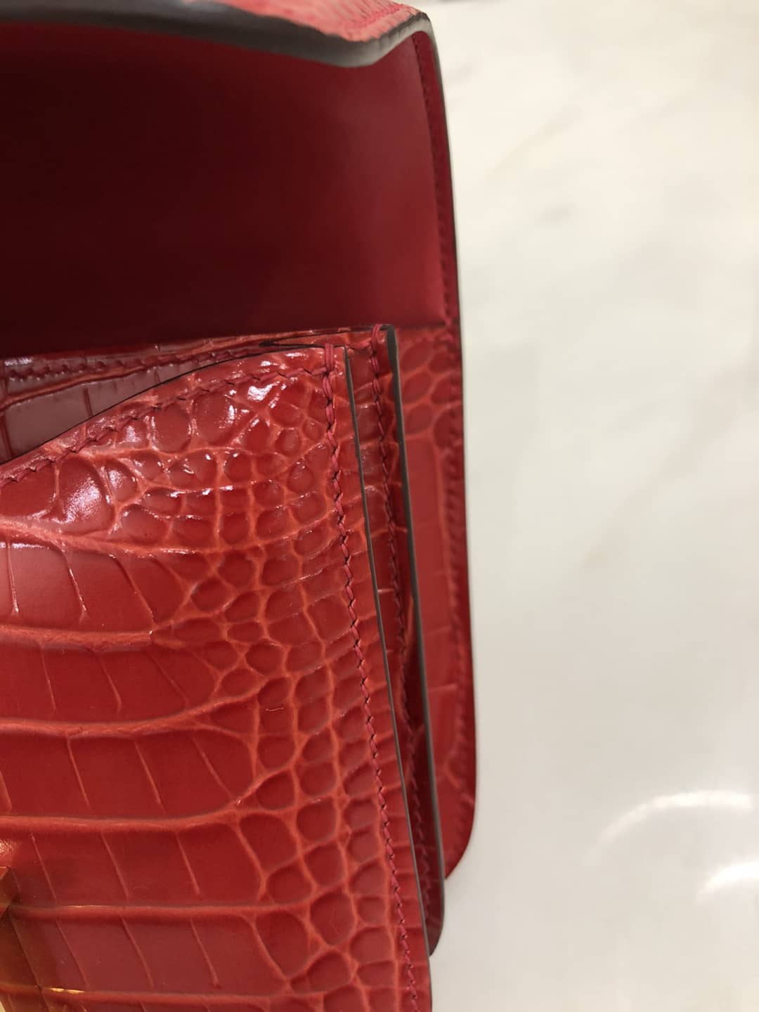 H**me5 Replica Constance 18CM Crocodile Shiny Bag