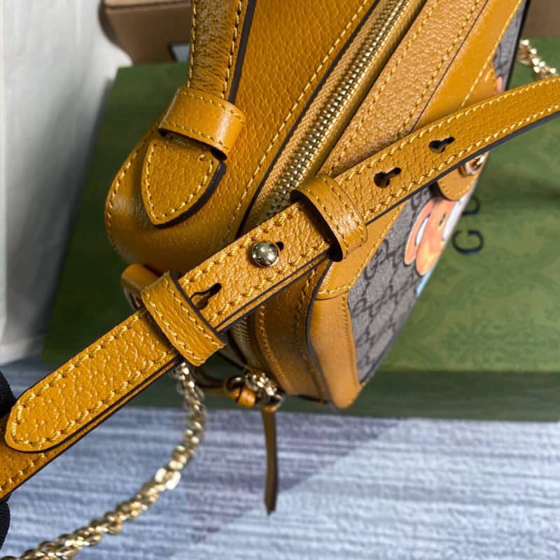 Gvc*1 GG Svp*me Ophidia Mini Camera Bag Replica Yellow 602576