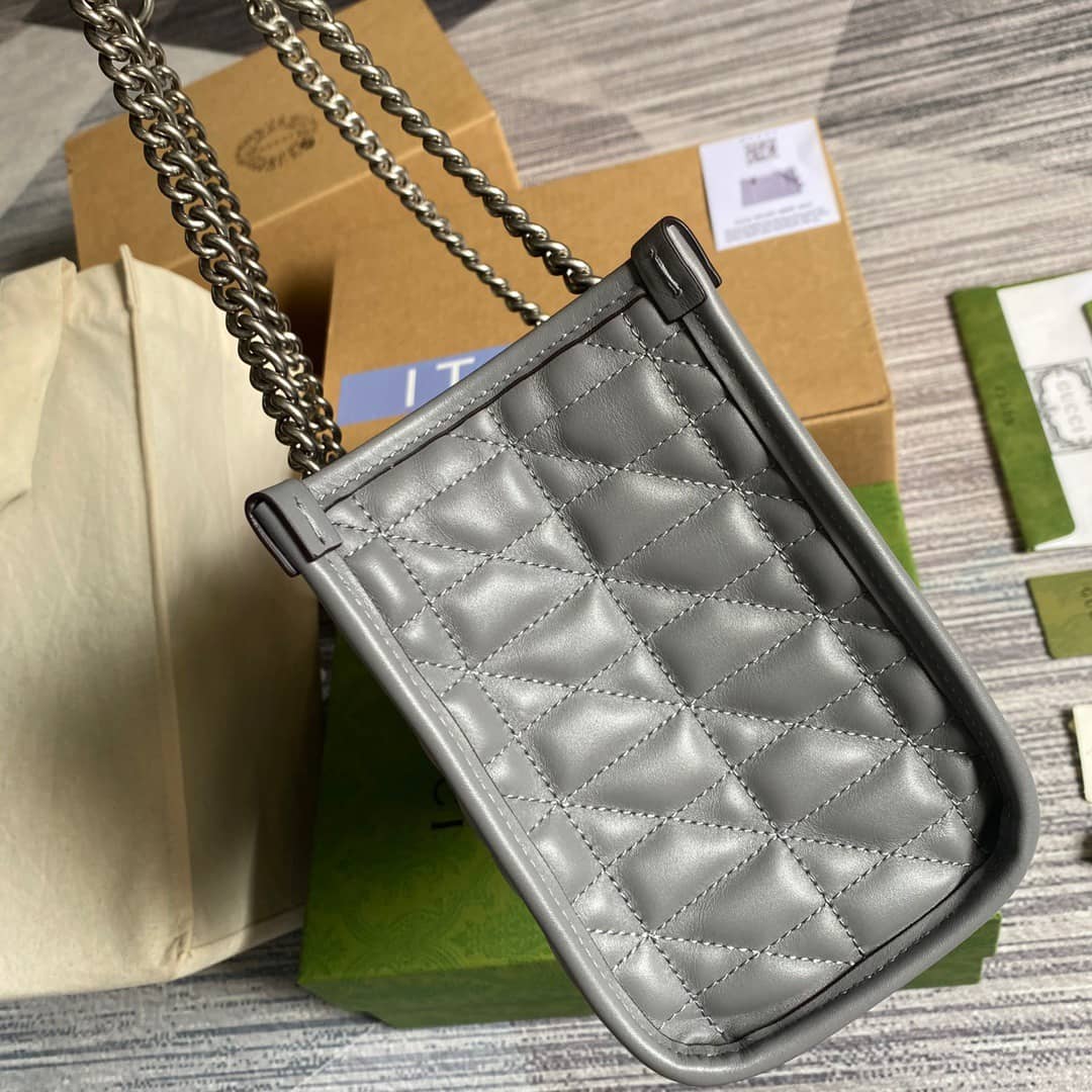 Gvc*1 GG Marmont Small Tote Bag Replica Gray 681483